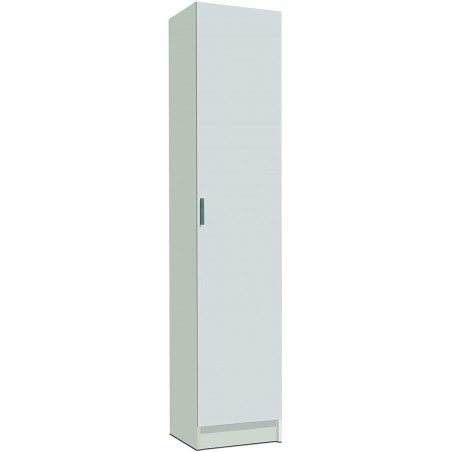 240787 Armoire colonne polyvalente avec 1 porte en bois blanc 37x37x180cm