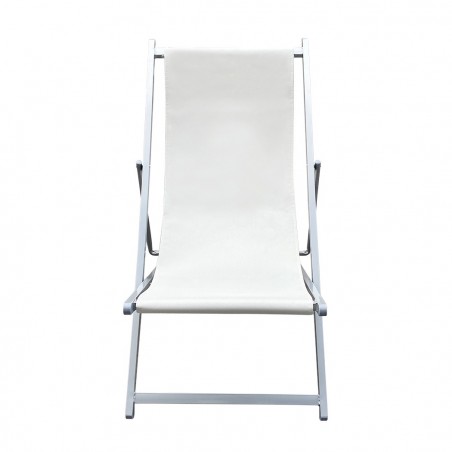 Chaise longue plage MATERA 3 Positions Pliable Structure en Fer et Tissu Oxford