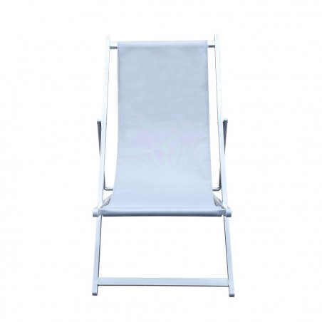 Chaise longue plage MATERA 3 Positions Pliable Structure en Fer et Tissu Oxford