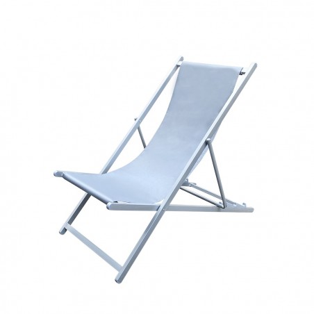 Chaise longue plage MATERA 3 Positions Pliable Structure en Fer et Tissu Oxford