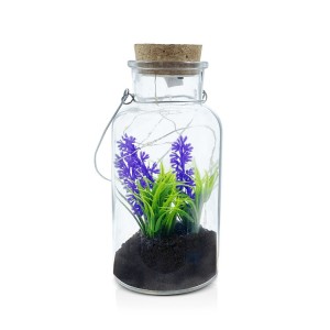 Boîte en verre avec plante décorative 452415 et... 2