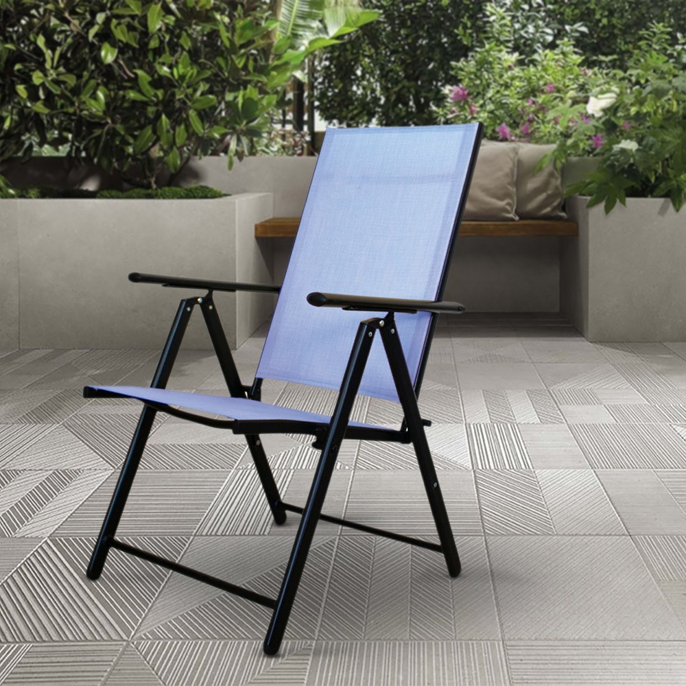 Chaise Relax longue réglable tissu textile pour...