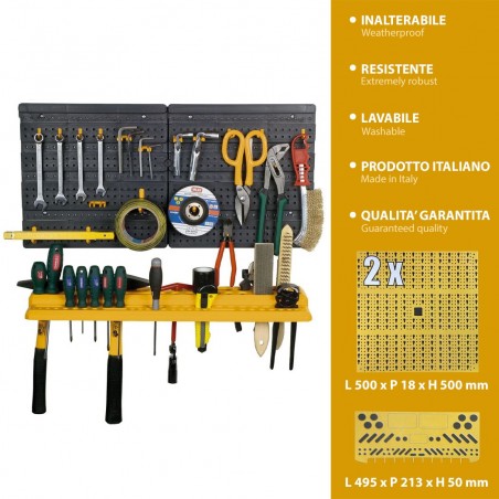 Étagère Porte-outils 332 Kit Panneaux Modulaires pour Outils 50 crochets
