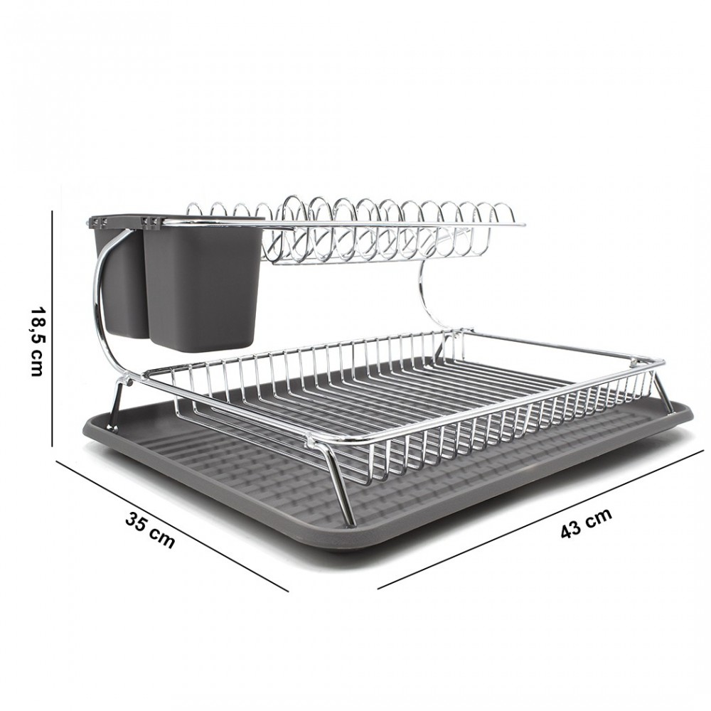 Égouttoir à double plancher en acier 385741...