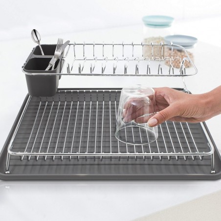 Égouttoir à double plancher en acier 385741 Plateau et compartiment Couverts