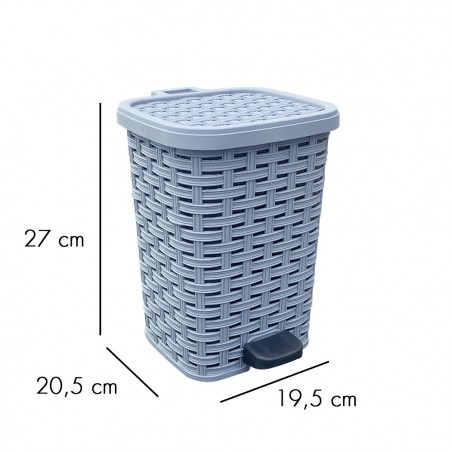 Ensemble 3pcs Accessoires De Bain Rattan 304643 Panier Linge Poubelle Poubelle