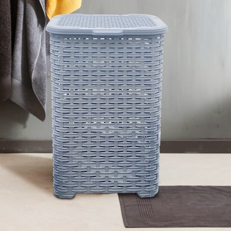 Ensemble 3pcs Accessoires De Bain Rattan 304643 Panier Linge Poubelle Poubelle