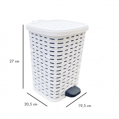 Ensemble 3pcs Accessoires De Bain Rattan 304636 Panier Linge Poubelle Poubelle