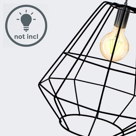 Lustre suspendu industriel rétro 019844 Lampe Métal Noir Forja