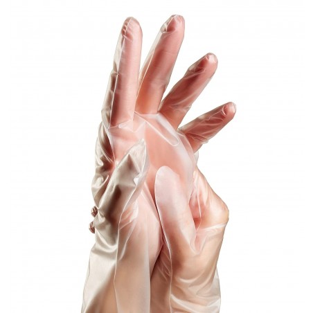 100 pcs Gants à usage unique Dealo transparents taille M art. 096276 sans latex