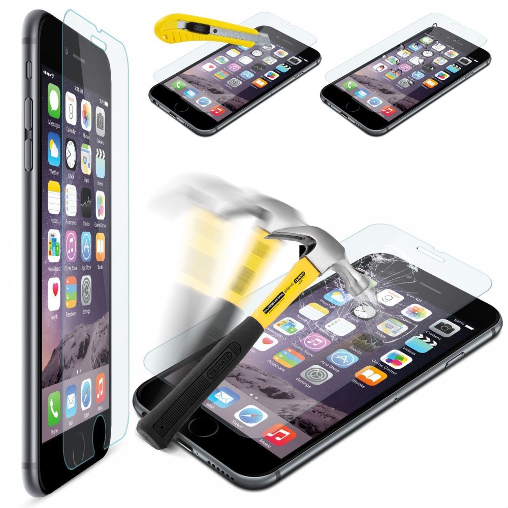 Film protecteur - protection écran téléphone en verre trempé transparent protège des chocs et des chutes - iPhone 6