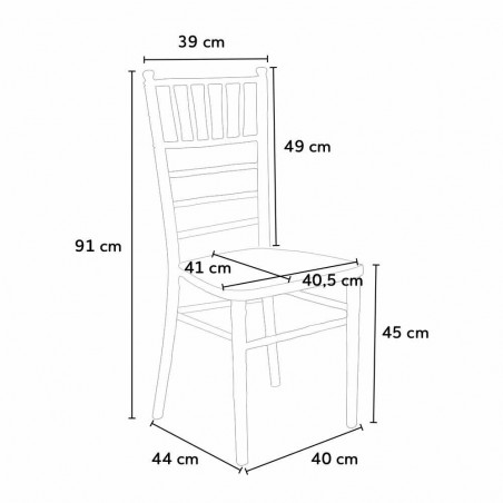 Ensemble 2 chaises Chiavari Blanc Design Classic pour Catering Vintage