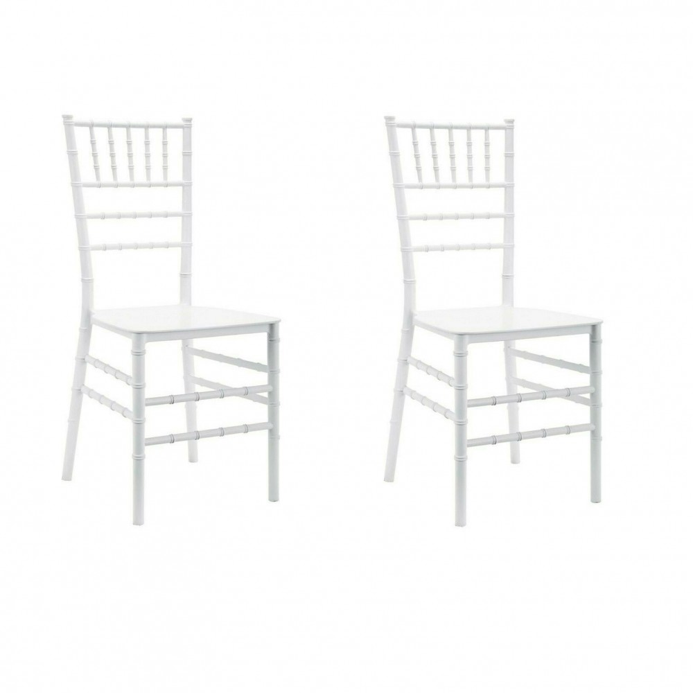 Ensemble 2 chaises Chiavari Blanc Design Classic pour Catering Vintage