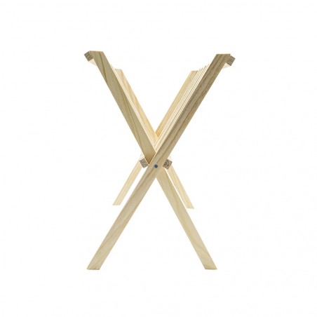Organisateur porte-magazines au sol en bois clair refermable 22x38xH33 cm