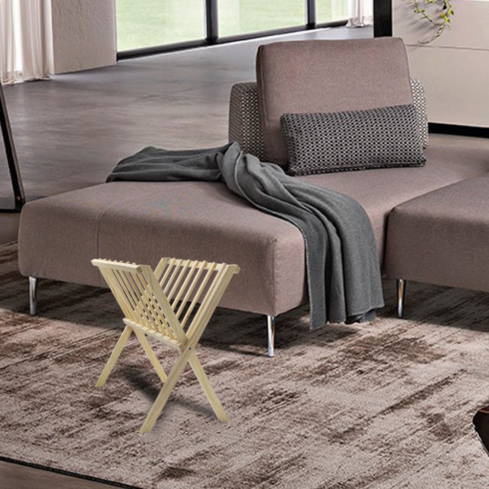 Organisateur porte-magazines au sol en bois...