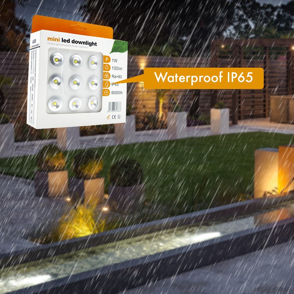 Ensemble de 9 mini projecteurs LED 1W longue...