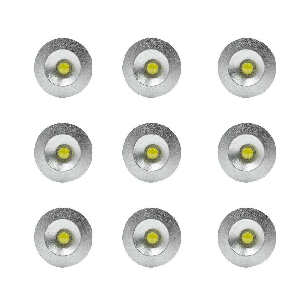 Ensemble de 9 mini projecteurs LED 1W longue durée avec protection IP65