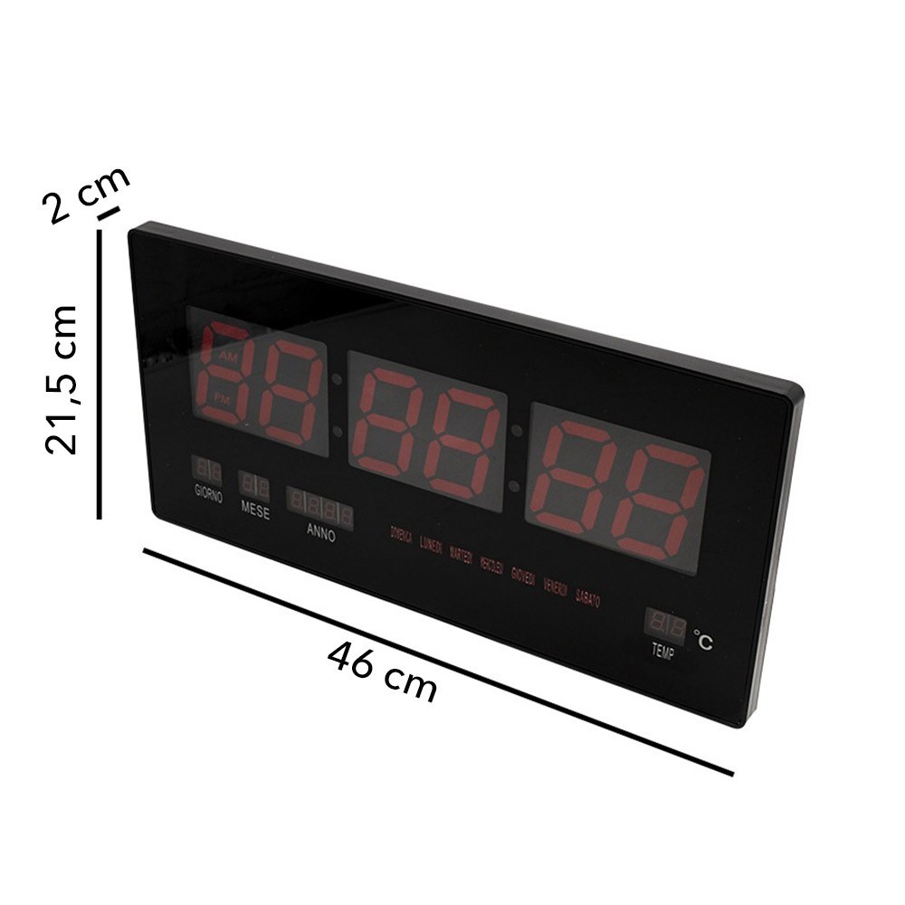 Horloge murale numérique LED 146228 calendrier...