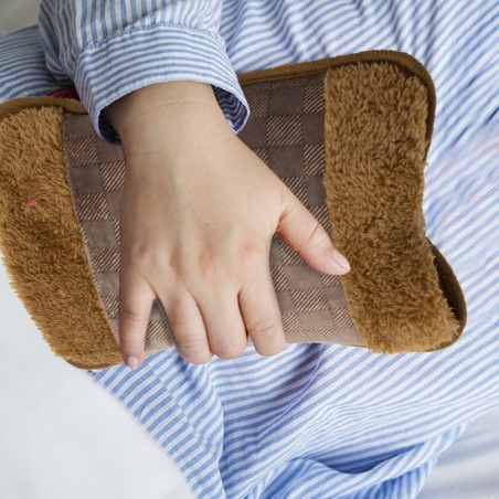 Sac à eau chaude avec poche chauffe-mains en polyester fantaisies assorties