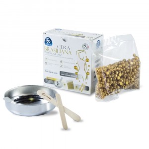 Kit complet de cire brésilienne en perles d’or avec pot...