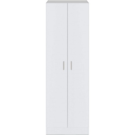 Armoire polyvalente À Colonne avec 2 Portes et 7 Étagères Blanc 59x37x180cm