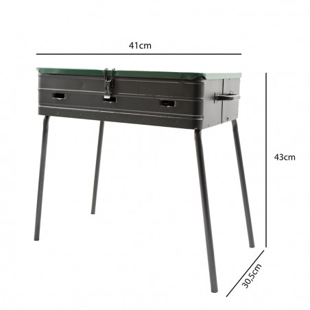 Barbecue à Malette art. 045 à Charbon avec grille réglable 40x30xH74 cm