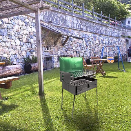 Barbecue à Malette art. 045 à Charbon avec grille réglable 40x30xH74 cm