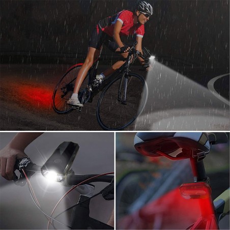 Kit Lumières de vélo LED PDR feux avant et arrière A14680 universel