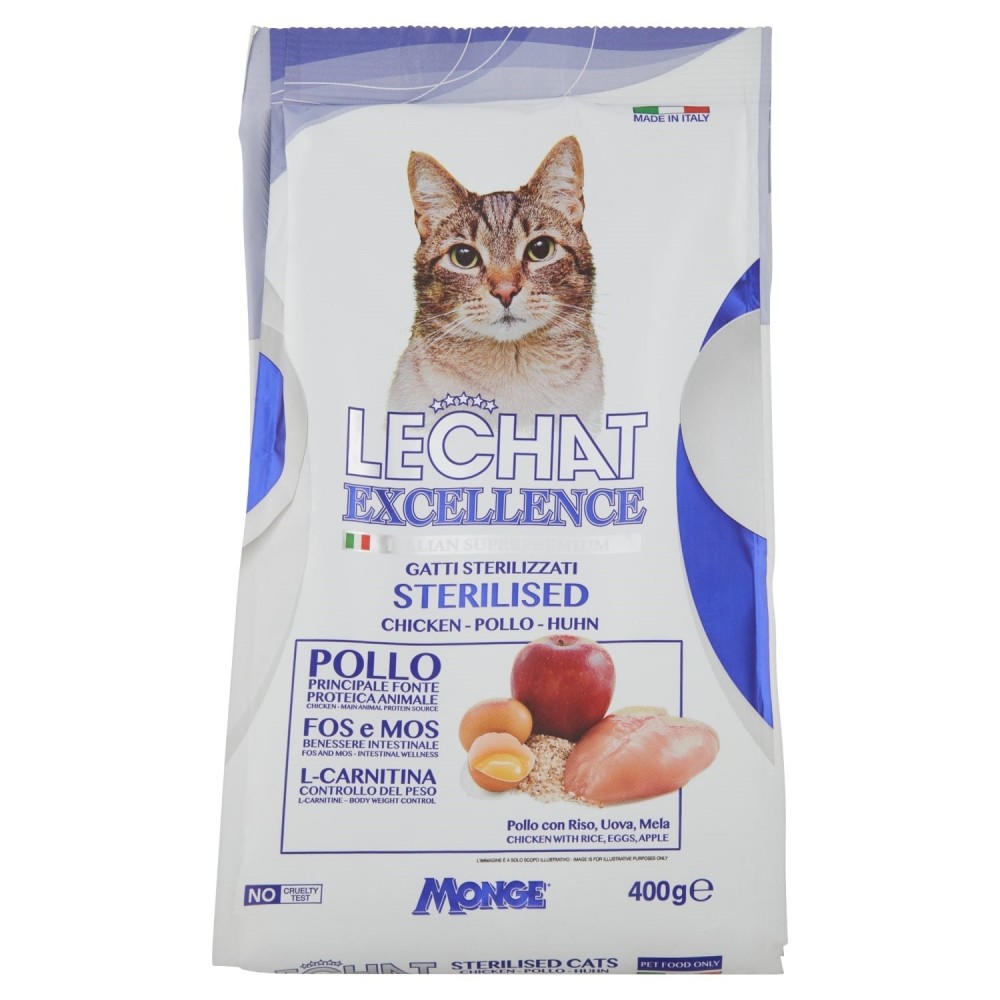 Croquettes Chat Monge LeChat Excellence Stérilisé Poulet 400 g