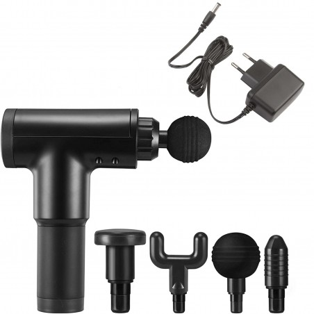 Pistolet de massage thérapie musculaire 187622 avec 4 têtes et 6 vitesses