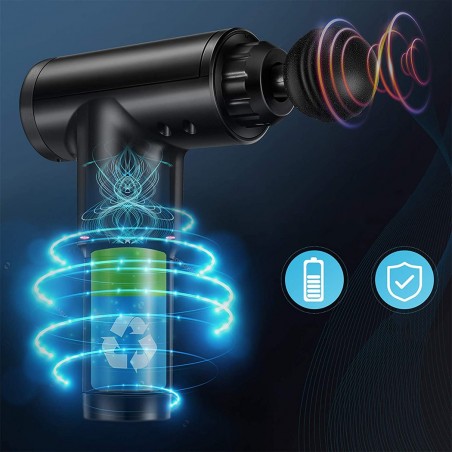 Pistolet de massage thérapie musculaire 187622 avec 4 têtes et 6 vitesses