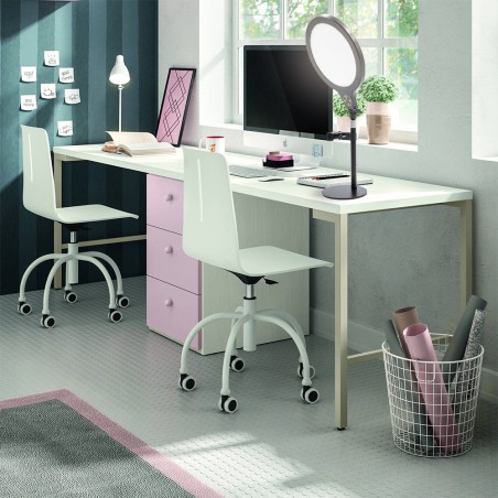 Lampe de table pour selfie 26 cm avec support minuterie et 3 modes d'éclairage