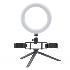 Anneau à selfie LED de 20 cm avec 2 supports pour... 2