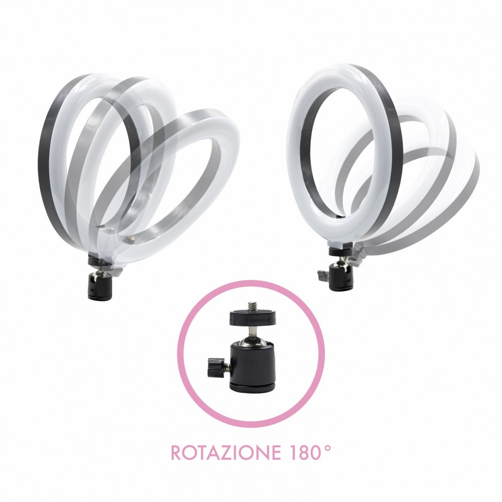 Anneau à selfie LED de 20 cm avec 2 supports...