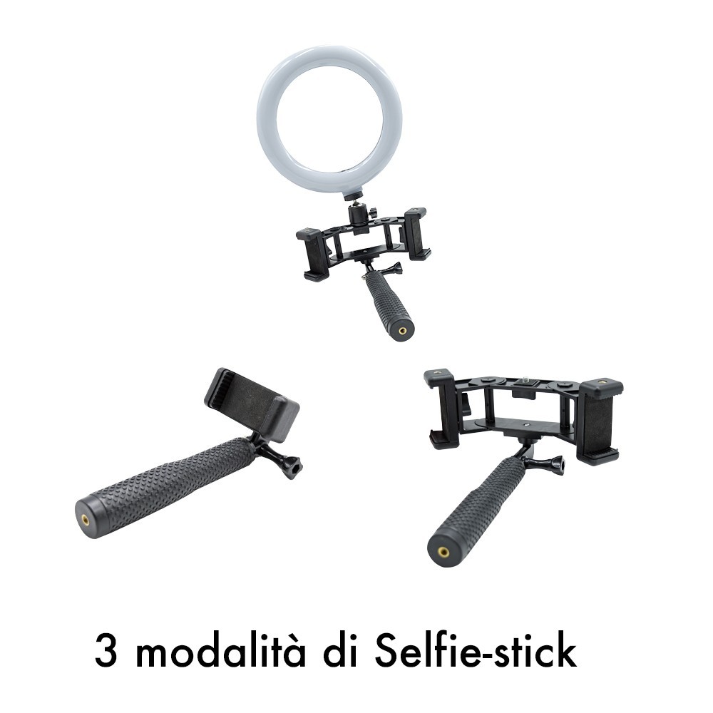 Anneau à selfie LED de 20 cm avec 2 supports...