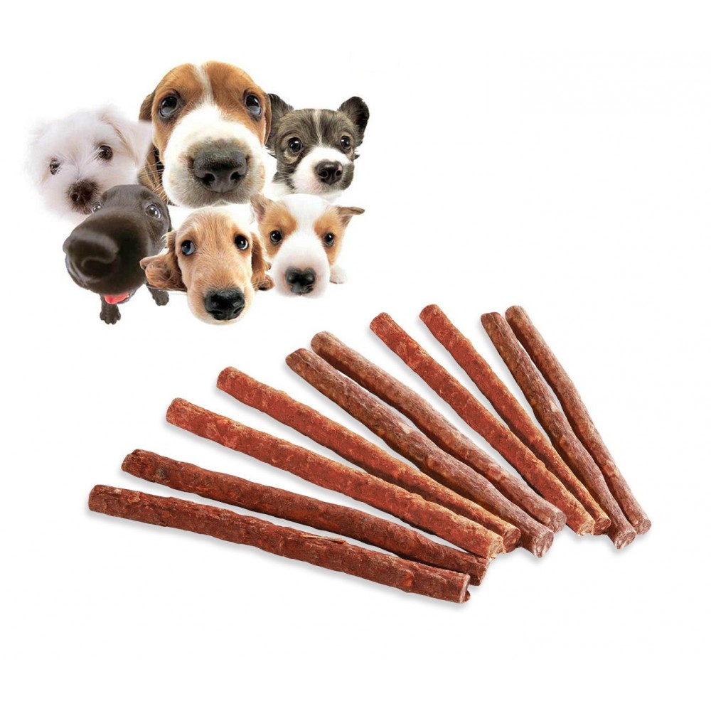 Sticks bâton de collations de viande séchée pour les chiens délicieux snack - animaux de compagnie Lot de 10 bâtons