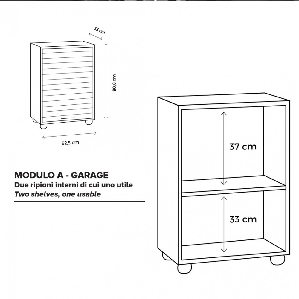 Armoire en PVC avec volet roulant et deux...