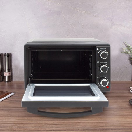 Four électrique ventilé 28L puissance 1500W avec plaque à pâtisserie en acier