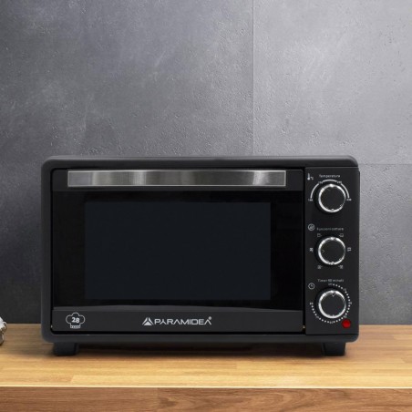 Four électrique ventilé 28L puissance 1500W avec plaque à pâtisserie en acier