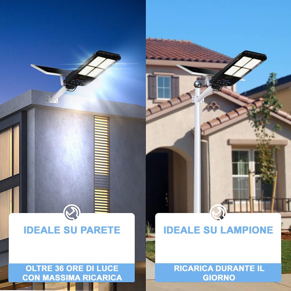 Lampadaire à panneau solaire 294001 capteur de...