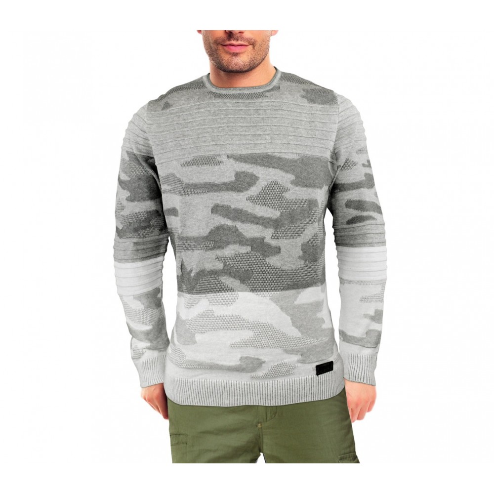 3027 Pull ras du cou BLACK NUMBER pour homme modèle SOLDIER camouflage