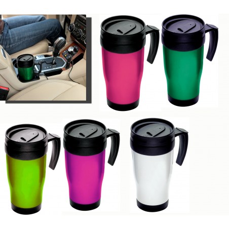 Mug de voyage isotherme 450 ml TRAVEL MUG paroi double en plusieurs couleurs