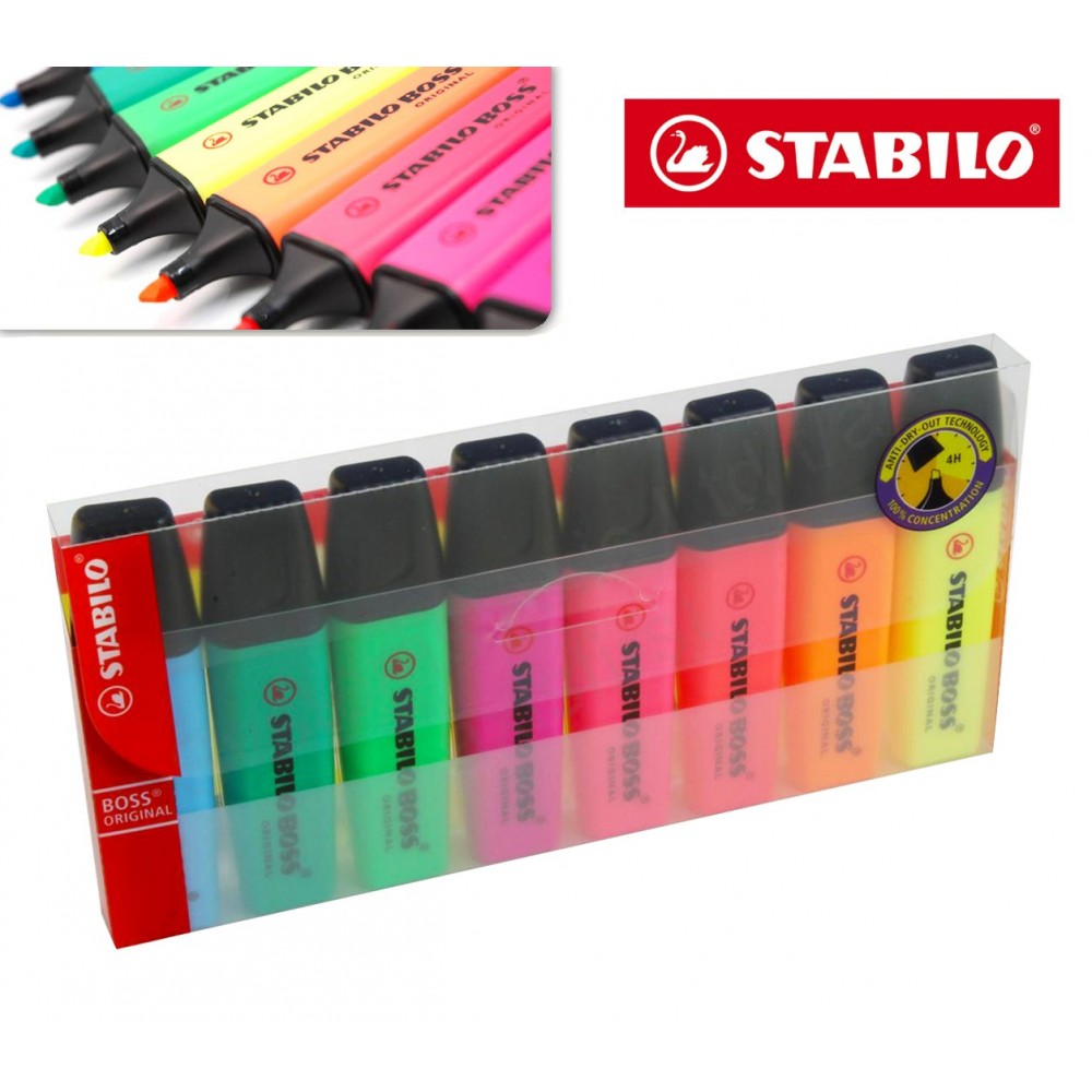 70/8 Pochette 8 surligneurs Boss STABILO pointe...