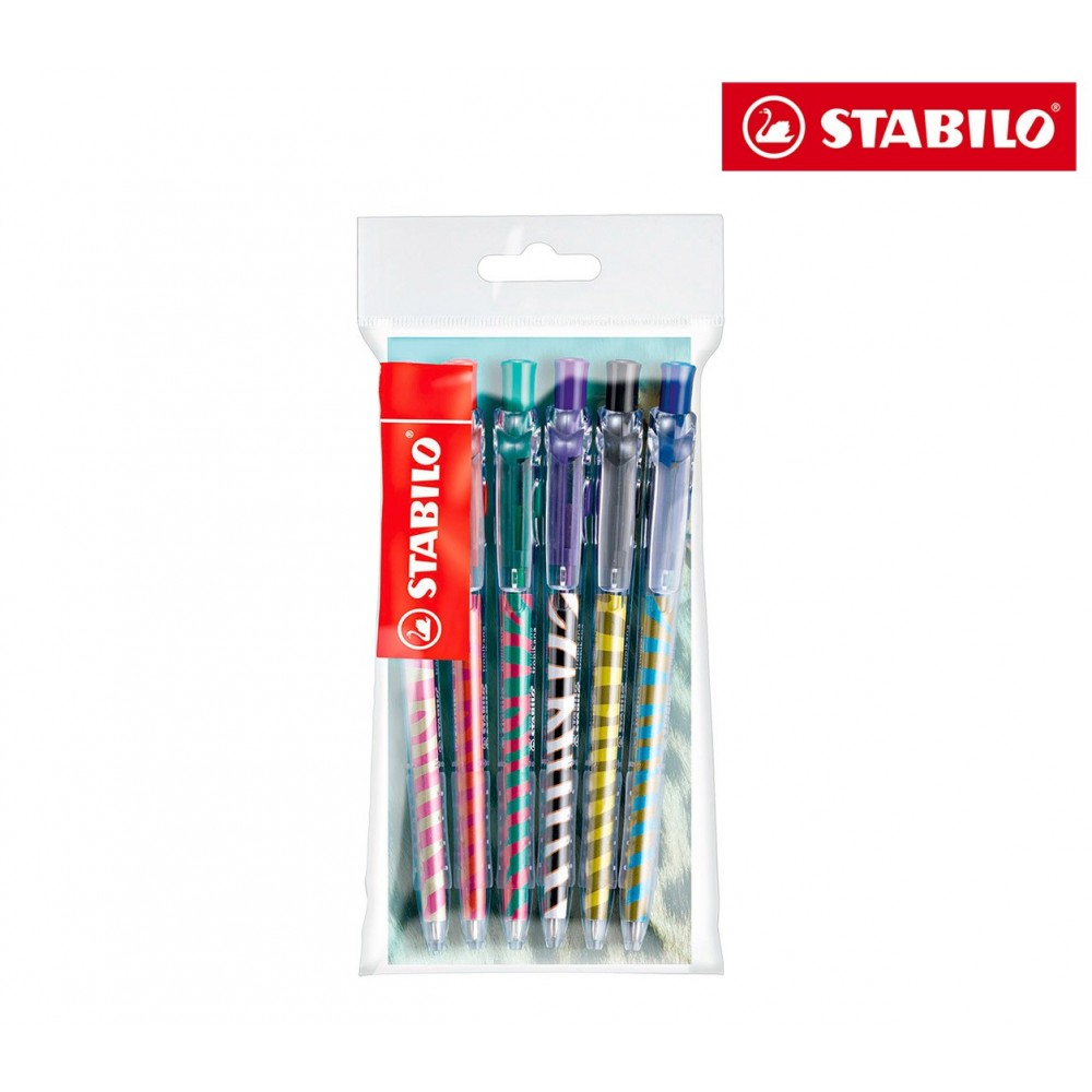 338/6-5 Lot de 6 stylos à bille rétractable...