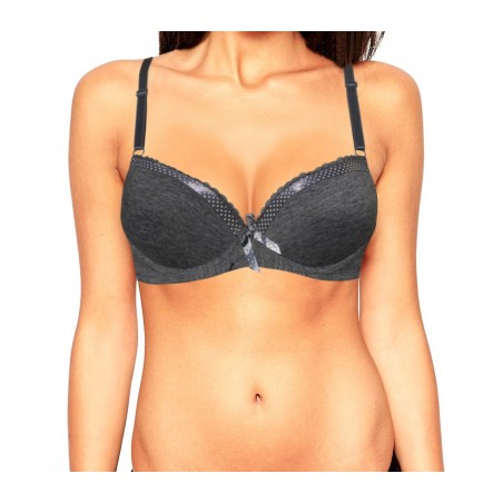 B436 Set de 3 soutien-gorge KALIKA ruban à pois bretelles ajustables