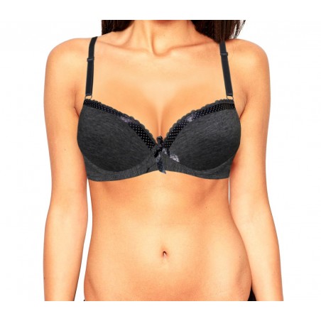 B436 Set de 3 soutien-gorge KALIKA ruban à pois bretelles ajustables