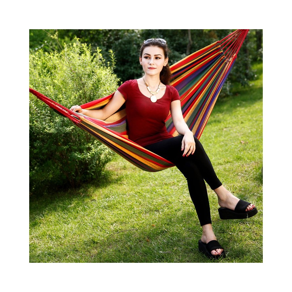 Hamac coton couleur extérieure 276 846 200 L. x...