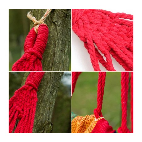 Hamac coton couleur extérieure 276 846 200 L. x P. 80 cm avec sac