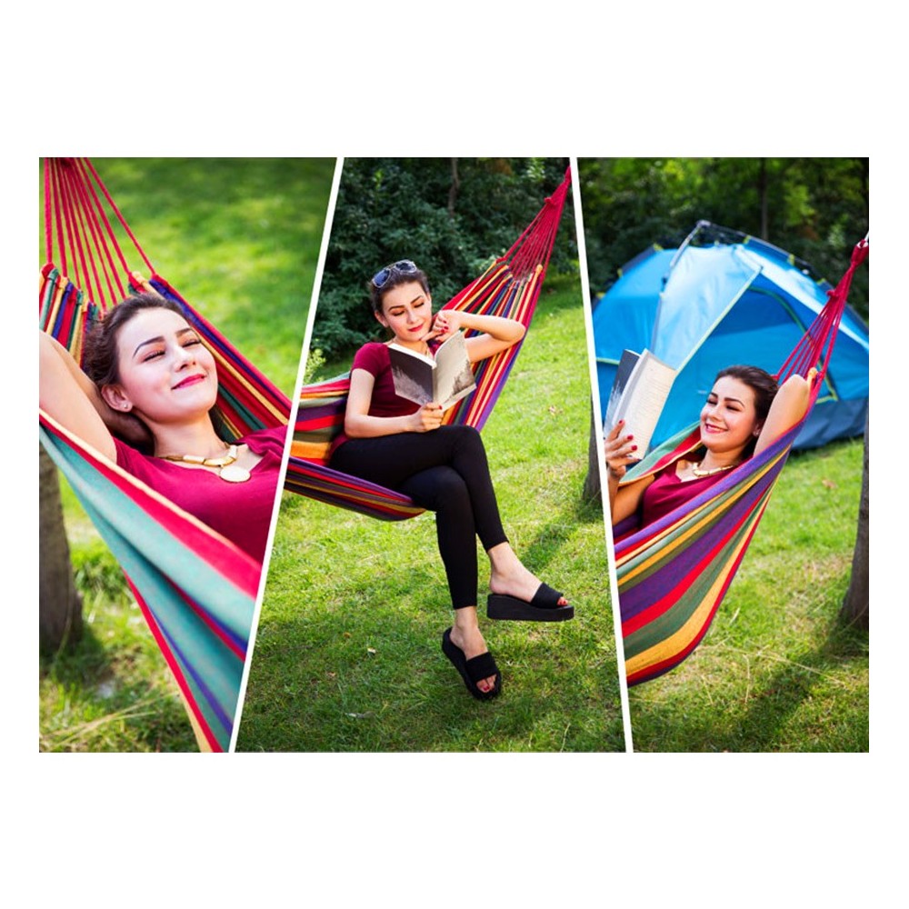 Hamac coton couleur extérieure 276 846 200 L. x...