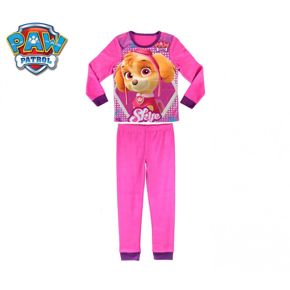 828173 Pyjama enfant imprimé Paw Patrol Skye en polaire chaude de 3 à 6 ans